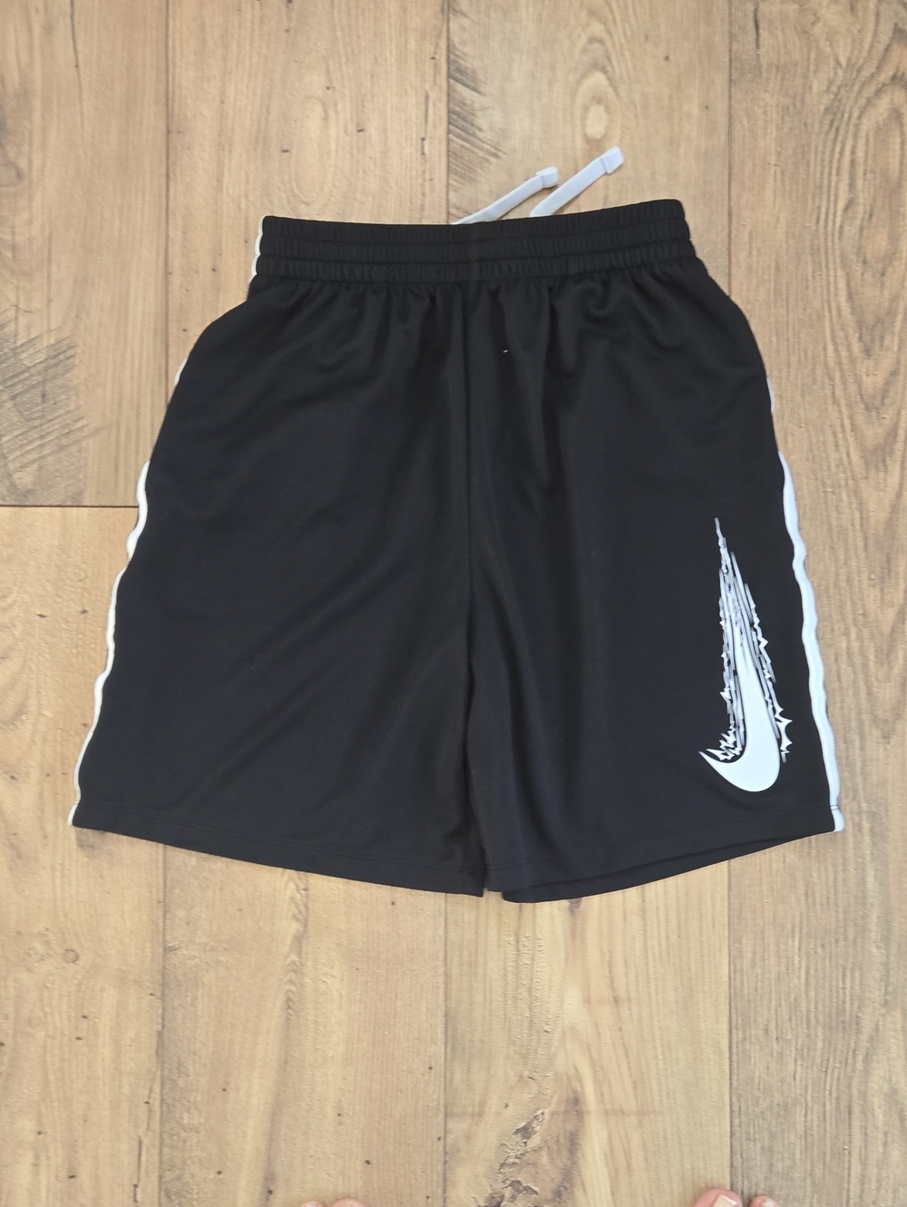 Nike Black Athletic Shorts with White Swoosh